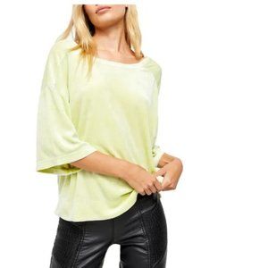 NWOT Free People Valerie Velour Top. L